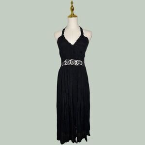 azúcar black lace maxi dress flowy boho coquette chic festival granola y2k goth